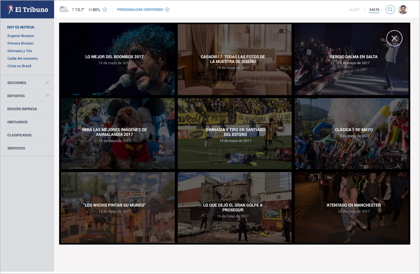 El Tribuno screencapture